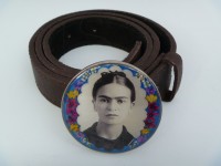 Belt Buckle - Circle (Frida Kahlo, belt included)