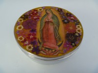 Large Round Box - Lady of Guadalupe (5" x 1.75")