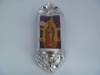 Candle Holder - Lady of Guadalupe (4.5" x 10.5")